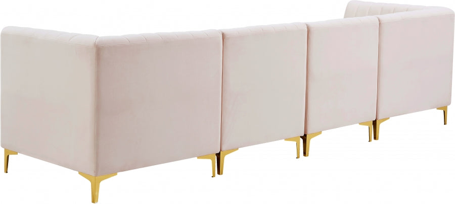 Alina Pink Velvet Modular Sofa - 604Pink-S119 - Vega Furniture