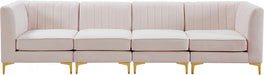 Alina Pink Velvet Modular Sofa - 604Pink-S119 - Vega Furniture
