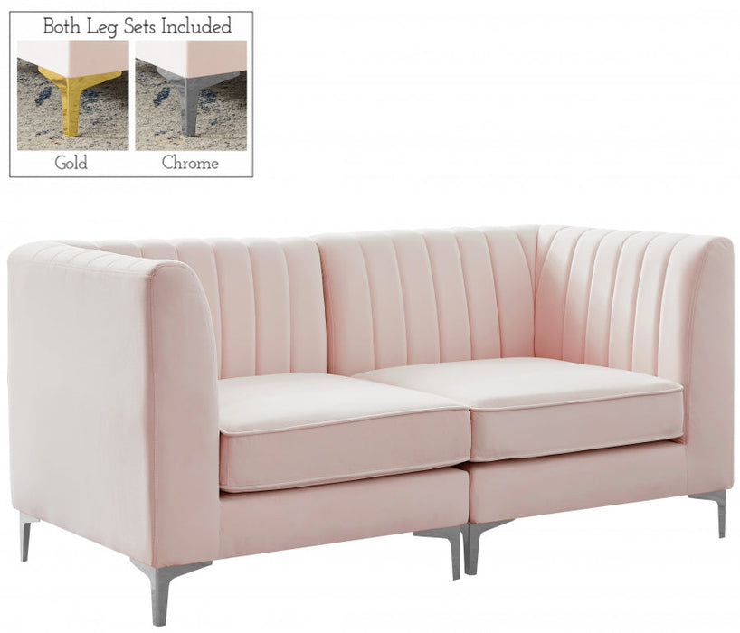 Alina Pink Velvet Modular Sofa - 604Pink-S67 - Vega Furniture