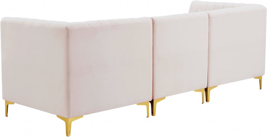 Alina Pink Velvet Modular Sofa - 604Pink-S93 - Vega Furniture