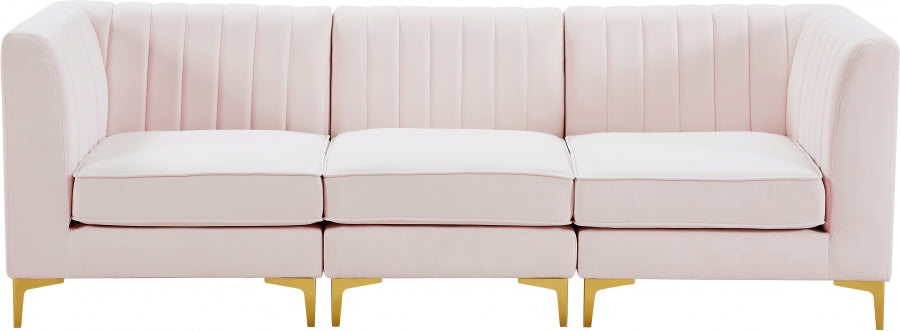 Alina Pink Velvet Modular Sofa - 604Pink-S93 - Vega Furniture