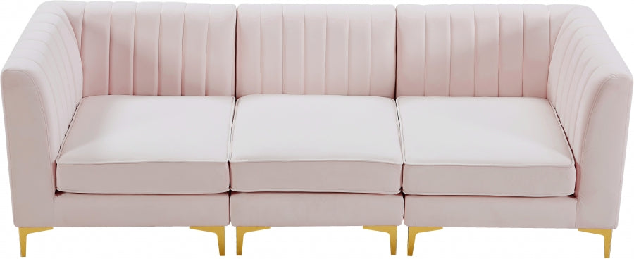 Alina Pink Velvet Modular Sofa - 604Pink-S93 - Vega Furniture