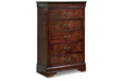 Alisdair Dark Brown Chest of Drawers - B376-46 - Vega Furniture