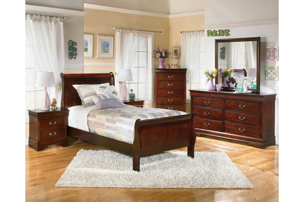 Alisdair Dark Brown Twin Sleigh Bed - SET | B376-53 | B376-83 - Vega Furniture