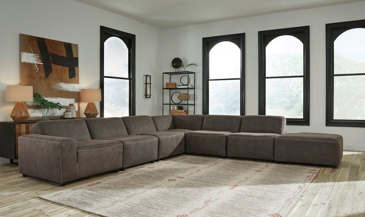 Allena Gunmetal 6-Piece RAF Sectional - SET | 2130164 | 2130177 | 2130146(4) - Vega Furniture