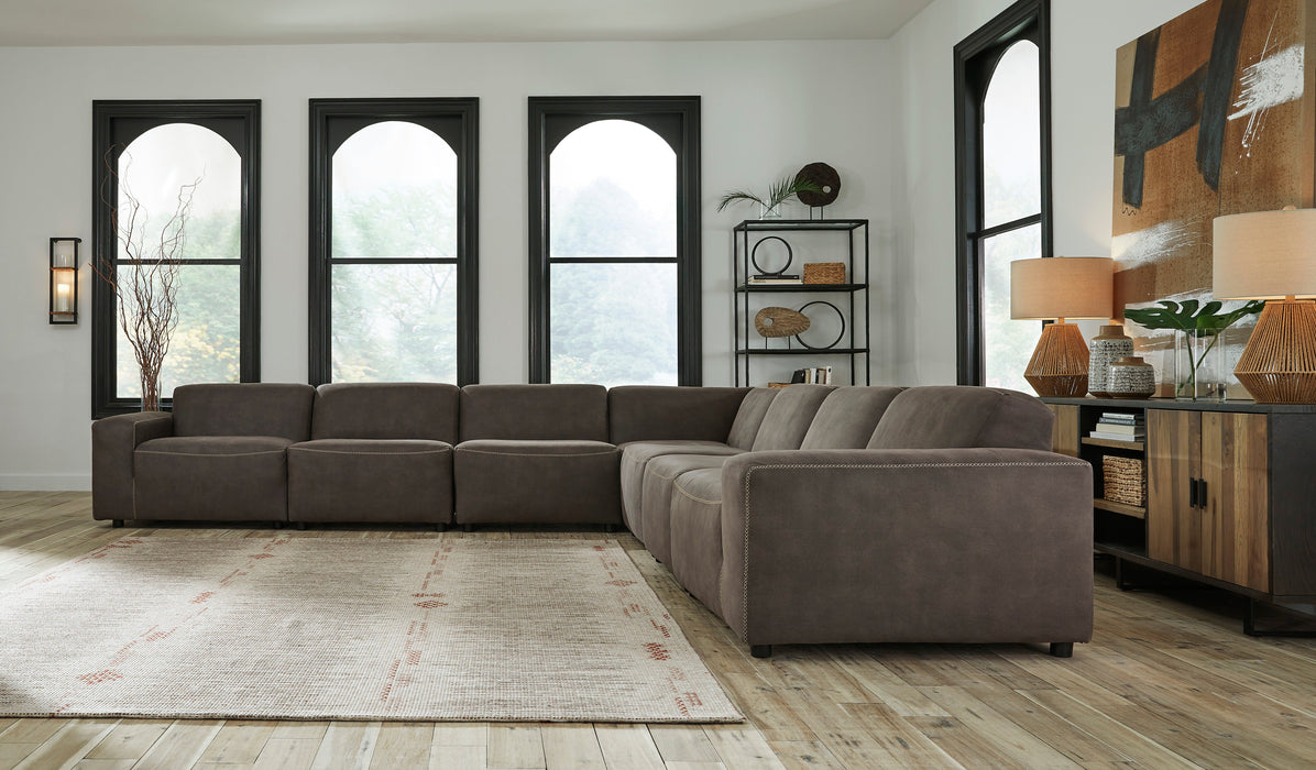 Allena Gunmetal 7-Piece Sectional - SET | 2130164 | 2130165 | 2130177 | 2130146(4) | 2130108 - Vega Furniture