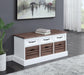 Alma Weathered Brown/White 3-Drawer Storage Bench - 911196 - Vega Furniture