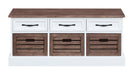 Alma Weathered Brown/White 3-Drawer Storage Bench - 911196 - Vega Furniture