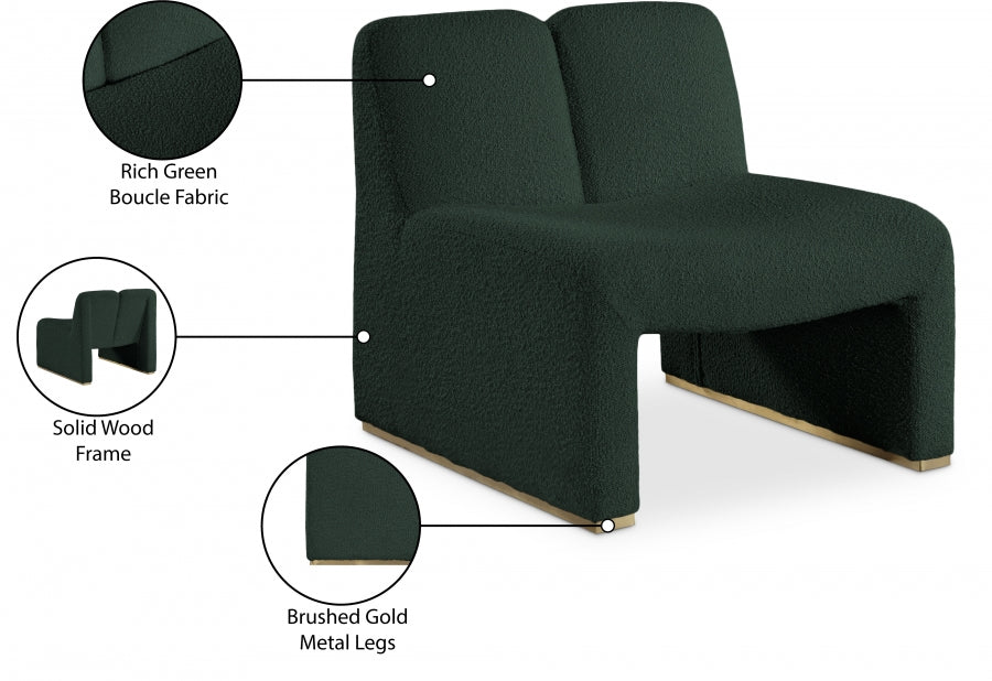 Alta Green Boucle Fabric Accent Chair - 498Green - Vega Furniture