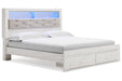 Altyra White King Upholstered Bookcase Bed with Storage - SET | B100-14 | B2640-56S | B2640-69 | B2640-95 - Vega Furniture