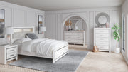Altyra White LED Bookcase Upholstered Panel Bedroom Set - SET | B2640-54 | B2640-65 | B2640-96 | B2640-92 | B2640-46 - Vega Furniture