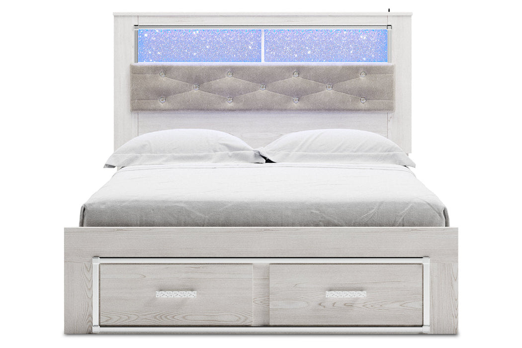 Altyra White Queen Upholstered Bookcase Bed with Storage - SET | B100-13 | B2640-54S | B2640-65 | B2640-95 - Vega Furniture