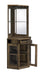 Alviso Rustic Oak Corner Bar Cabinet with Stemware Rack - 182303 - Vega Furniture