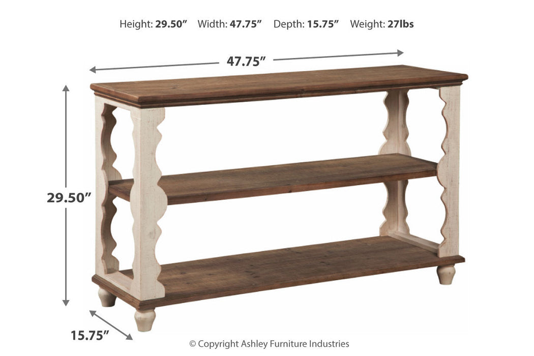 Alwyndale Antique White/Brown Sofa/Console Table - A4000107 - Vega Furniture