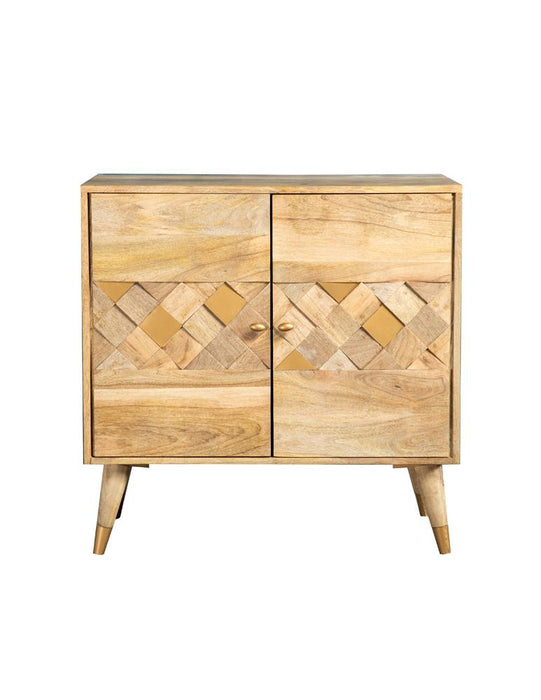 Alyssum Natural Checkered Pattern 2-Door Accent Cabinet - 953459 - Vega Furniture