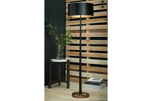 Amadell Black/Gold Finish Floor Lamp - L208361 - Vega Furniture