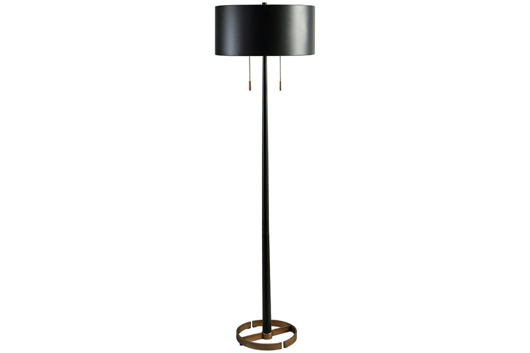 Amadell Black/Gold Finish Floor Lamp - L208361 - Vega Furniture