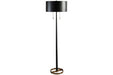 Amadell Black/Gold Finish Floor Lamp - L208361 - Vega Furniture