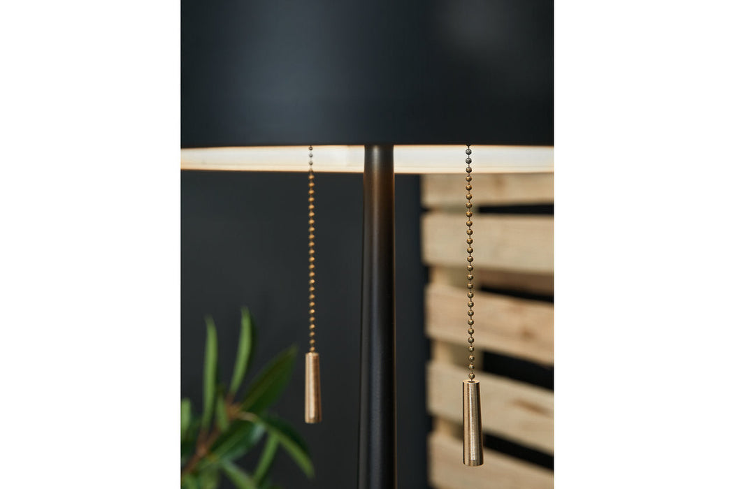 Amadell Black/Gold Finish Floor Lamp - L208361 - Vega Furniture