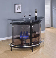 Amarillo Black/Chrome 2-Tier Bar Unit - 101065 - Vega Furniture