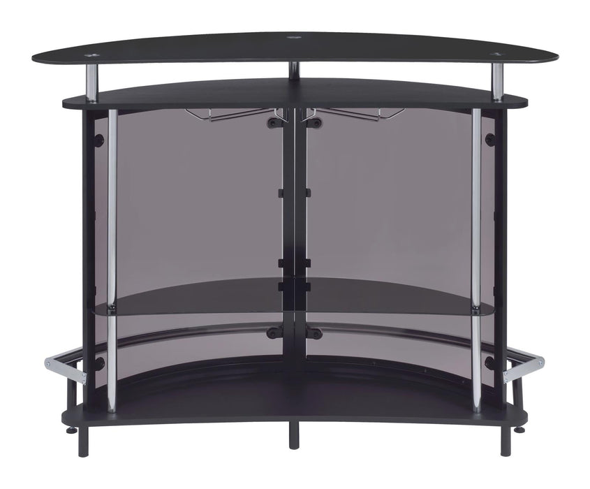 Amarillo Black/Chrome 2-Tier Bar Unit - 101065 - Vega Furniture