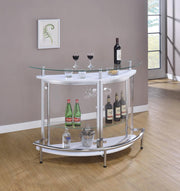 Amarillo White/Chrome 2-Tier Bar Unit - 101066 - Vega Furniture