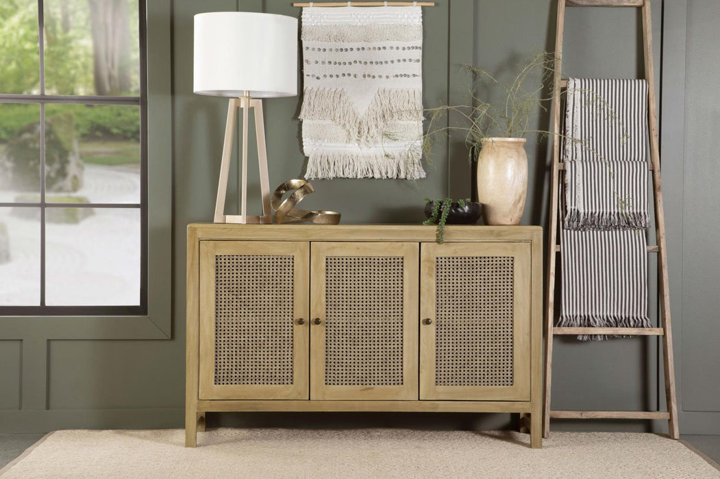 Amaryllis Natural Rectangular 3-Door Accent Cabinet - 953556 - Vega Furniture