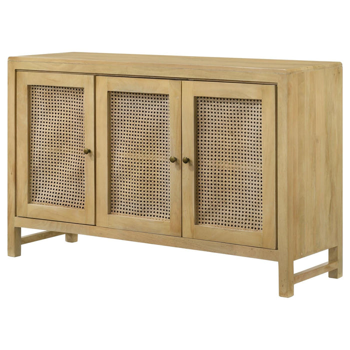 Amaryllis Natural Rectangular 3-Door Accent Cabinet - 953556 - Vega Furniture