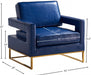 Amelia Blue Faux Leather Accent Chair - 512Navy - Vega Furniture