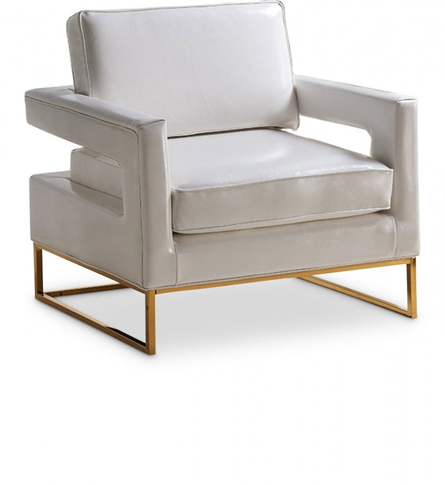 Amelia White Faux Leather Accent Chair - 512White - Vega Furniture