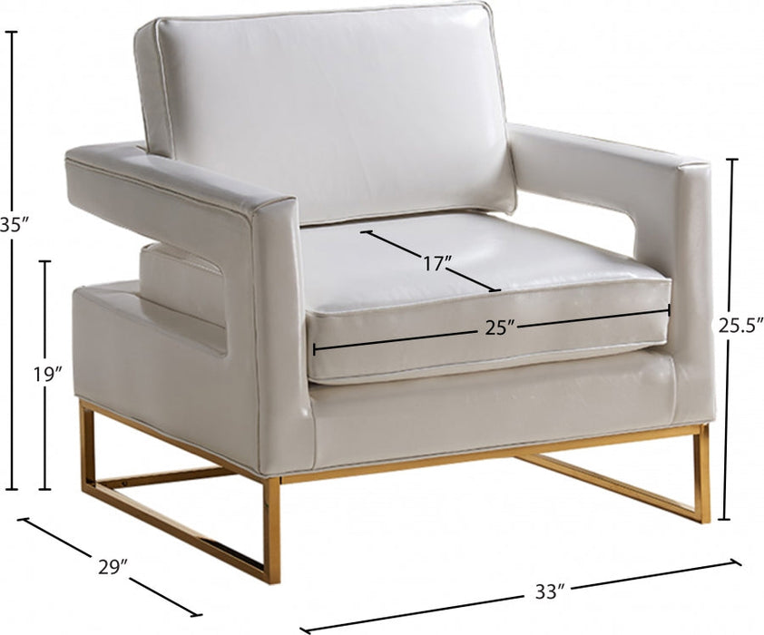 Amelia White Faux Leather Accent Chair - 512White - Vega Furniture