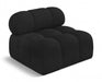 Ames Boucle Fabric Living Room Chair Black - 611Black-Armless - Vega Furniture
