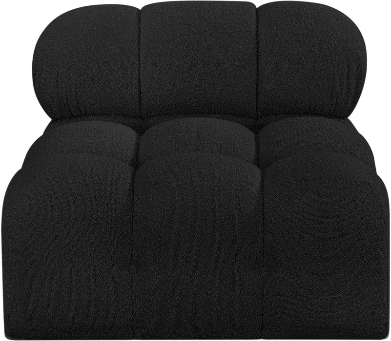 Ames Boucle Fabric Living Room Chair Black - 611Black-Armless - Vega Furniture