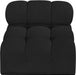 Ames Boucle Fabric Living Room Chair Black - 611Black-Armless - Vega Furniture