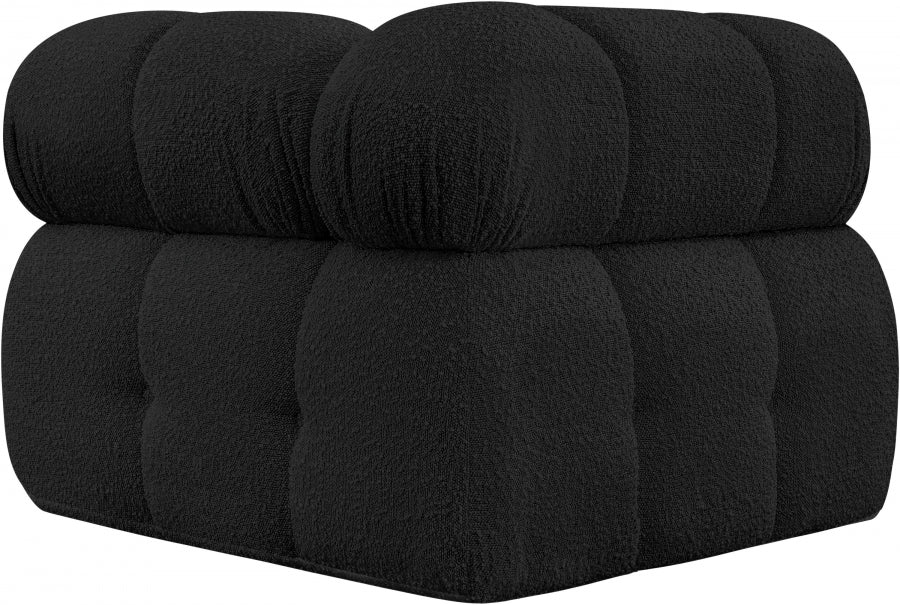 Ames Boucle Fabric Living Room Chair Black - 611Black-Corner - Vega Furniture