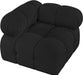 Ames Boucle Fabric Living Room Chair Black - 611Black-Corner - Vega Furniture