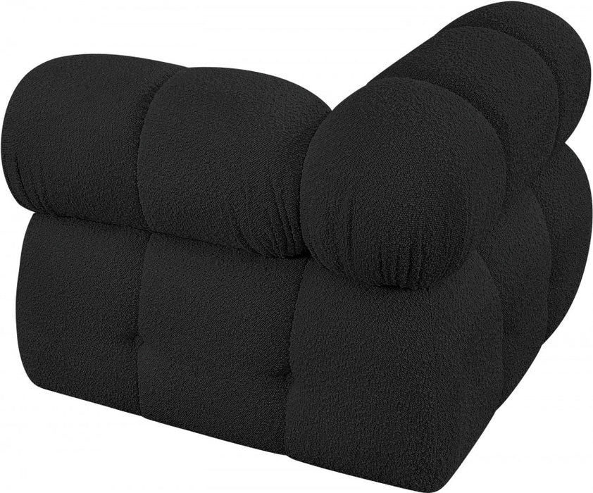 Ames Boucle Fabric Living Room Chair Black - 611Black-Corner - Vega Furniture