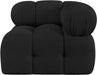 Ames Boucle Fabric Living Room Chair Black - 611Black-Corner - Vega Furniture