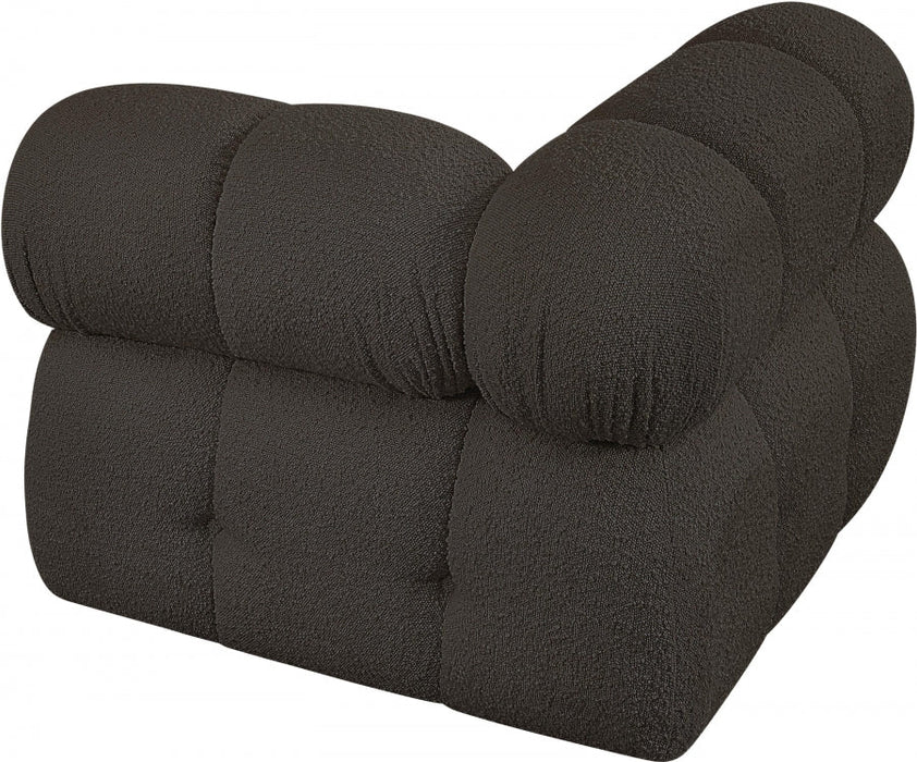 Ames Boucle Fabric Living Room Chair Brown - 611Brown-Corner - Vega Furniture