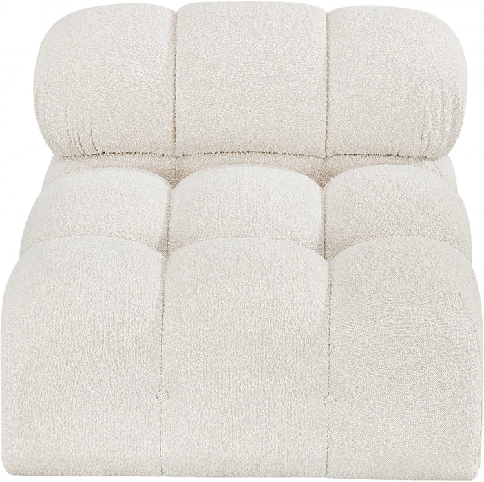 Ames Boucle Fabric Living Room Chair Cream - 611Cream-Armless - Vega Furniture