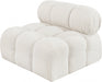 Ames Boucle Fabric Living Room Chair Cream - 611Cream-Armless - Vega Furniture