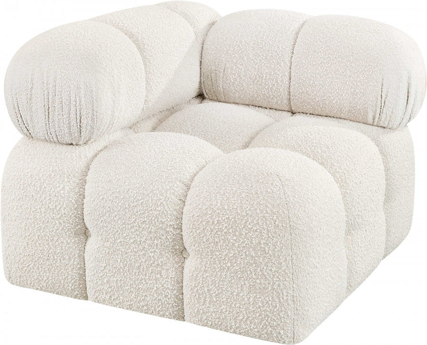 Ames Boucle Fabric Living Room Chair Cream - 611Cream-Corner - Vega Furniture
