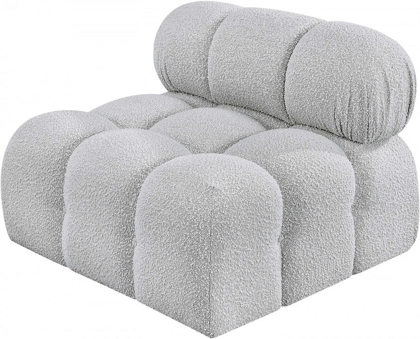 Ames Boucle Fabric Living Room Chair Grey - 611Grey-Armless - Vega Furniture