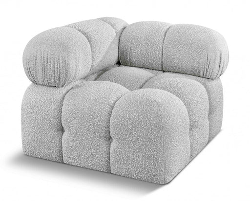 Ames Boucle Fabric Living Room Chair Grey - 611Grey-Corner - Vega Furniture