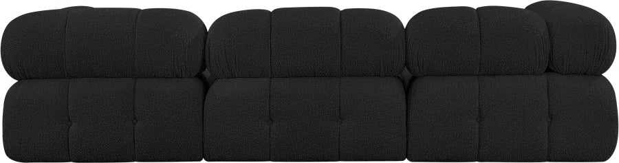 Ames Boucle Fabric Sofa Black - 611Black-S102A - Vega Furniture