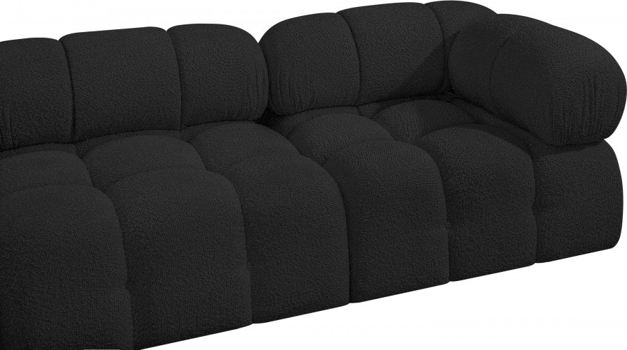 Ames Boucle Fabric Sofa Black - 611Black-S102A - Vega Furniture