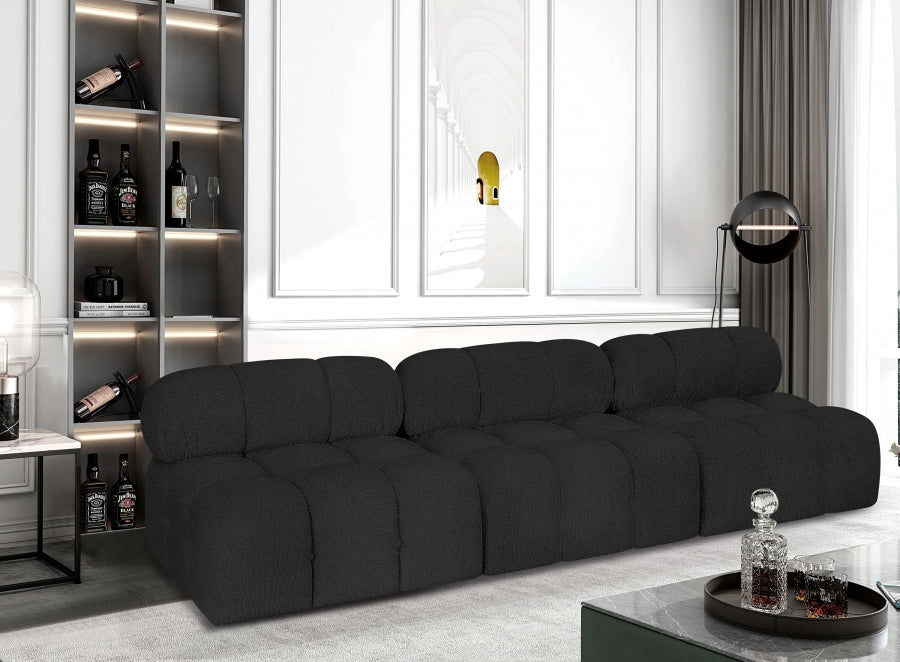 Ames Boucle Fabric Sofa Black - 611Black-S102B - Vega Furniture