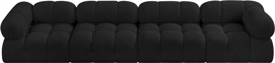 Ames Boucle Fabric Sofa Black - 611Black-S136A - Vega Furniture