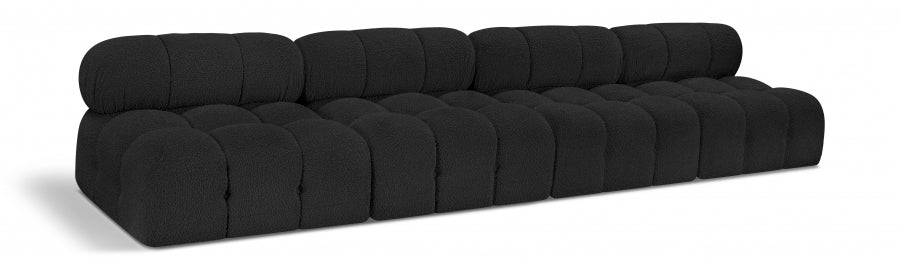 Ames Boucle Fabric Sofa Black - 611Black-S136B - Vega Furniture