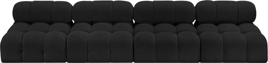 Ames Boucle Fabric Sofa Black - 611Black-S136B - Vega Furniture